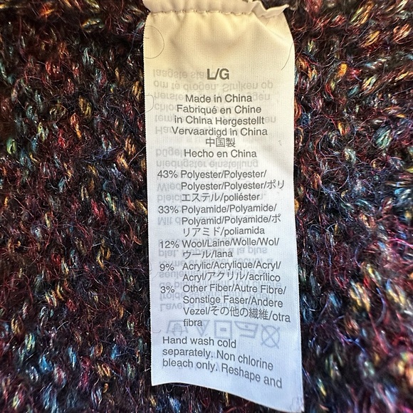 MADEWELL | NWOT METALLIC SHIMMER CREWNECK PULLOVER SWEATER PURPLE | LARGE - Picture 8 of 11